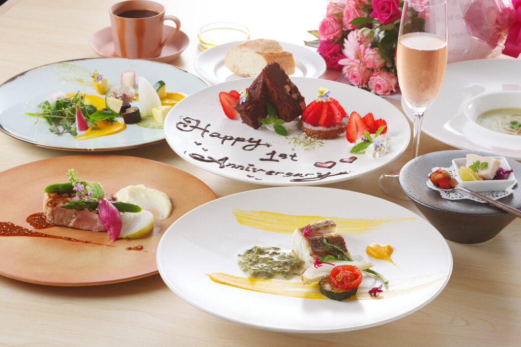 コース料理:結婚記念日を優雅に祝うフレンチフルコース『Mille mercis』プラン – 瀬戸内レストランBLUNO